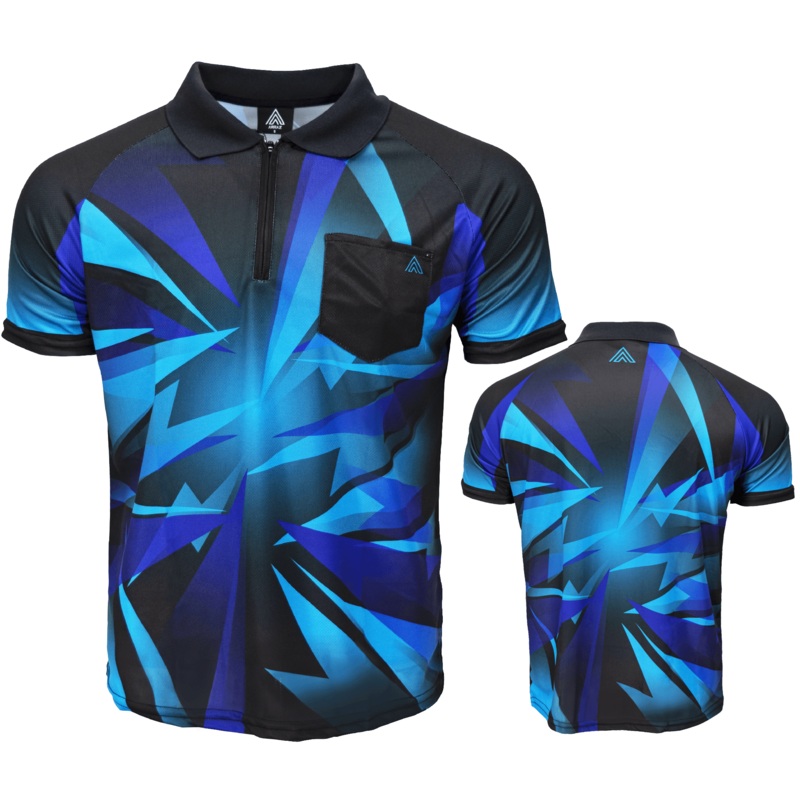 *Arraz Shard Dart Shirt – with Pocket – Black & Blue – Blue 2XL
