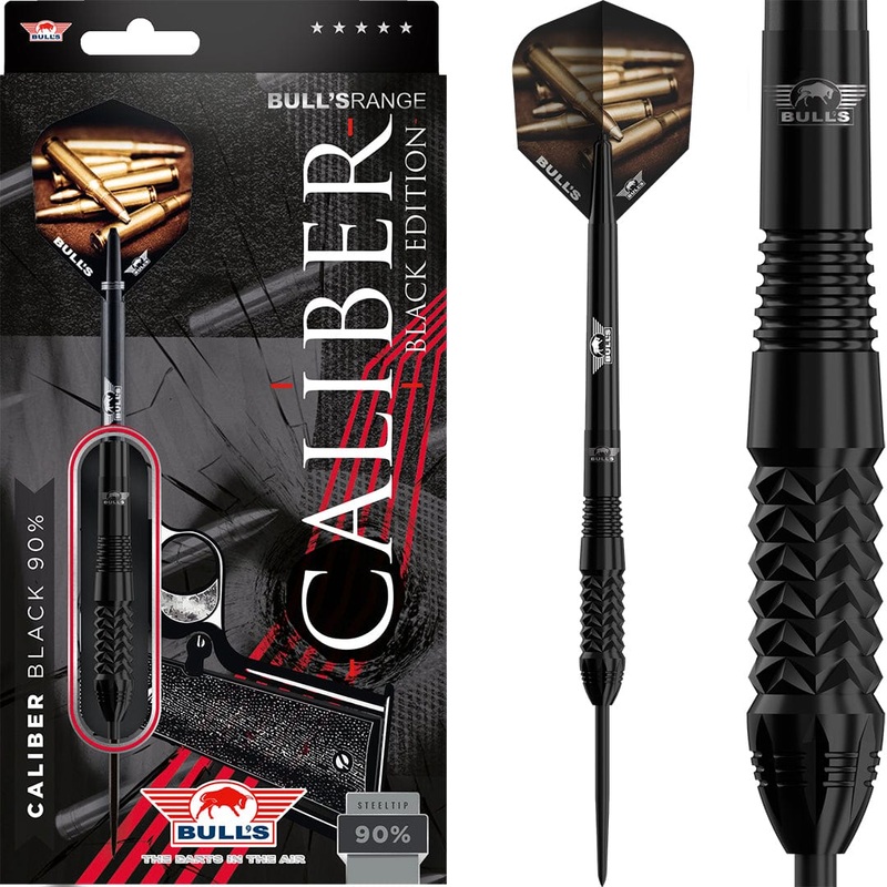 Bulls Caliber Black Darts – Steel Tip – 90% Tungsten 22g