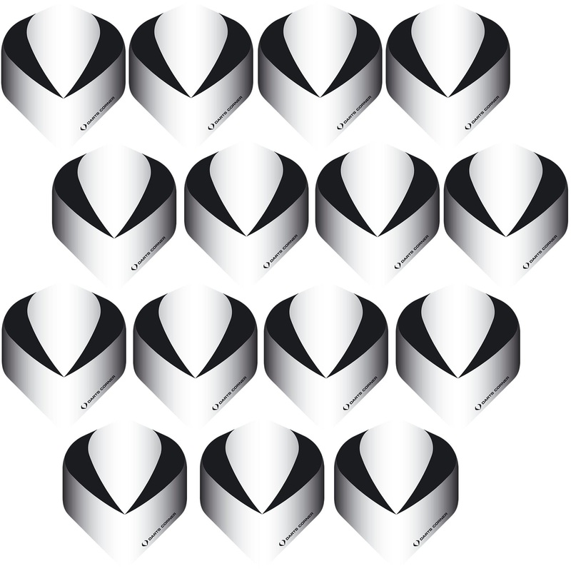 *Darts Corner Logo 100 Dart Flights – No2 – Std – 5 Sets – White