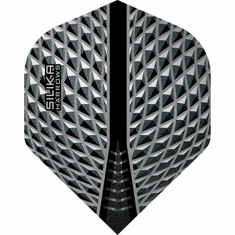 Harrows Silika – Patented Tough Crystalline Coated Smokey Black – No2 Standard Dart Flights Standard 100 Micron Extra Strong