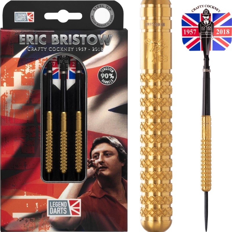 Legend Darts – Eric Bristow Gold Knurled Darts – Steel Tip – 90% Tungsten – 21g 23g 25g 21 grams