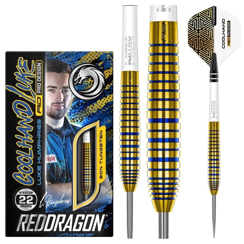 Luke Humphries TX3 Gold SE 90% Tungsten Steel Tip Darts by Red Dragon 22 Gram