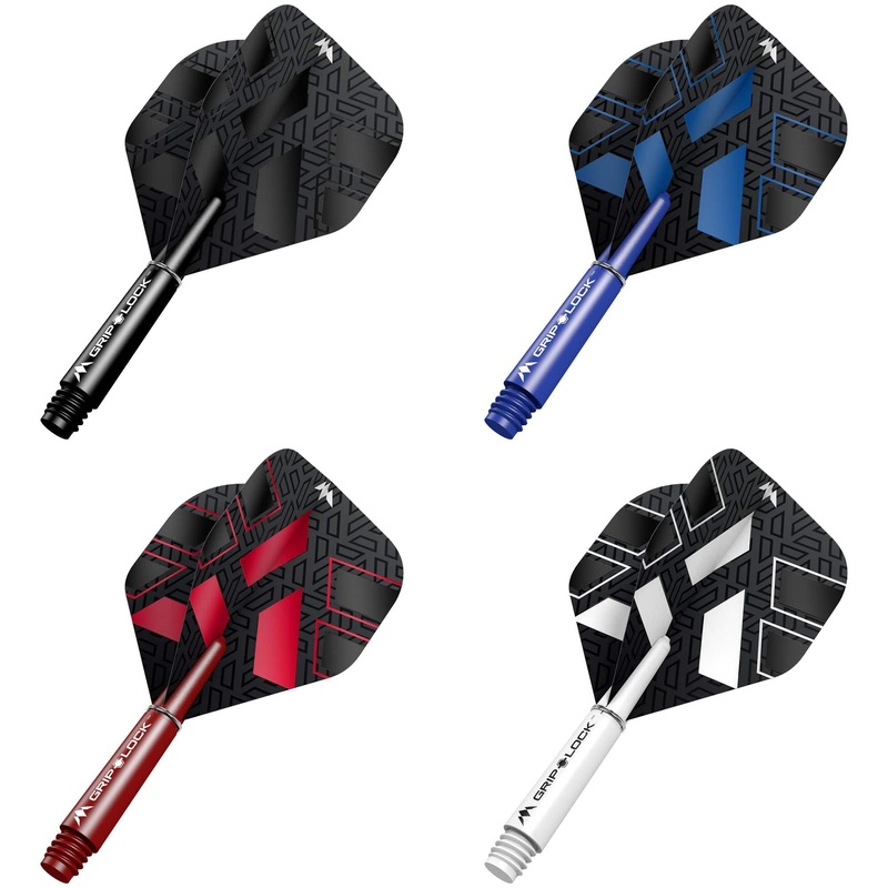 Mission Hazard Dart Flights Combo With Griplock Shafts Black Short