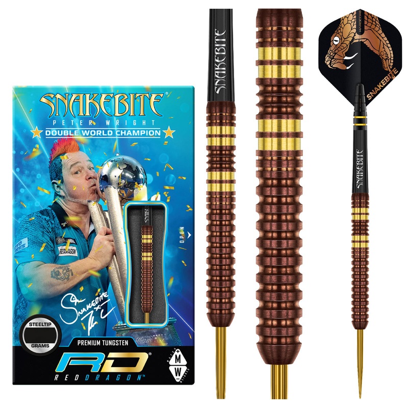 Peter Wright Copper Fusion 90% Tungsten Steel Tip Darts by Red Dragon 21 Gram