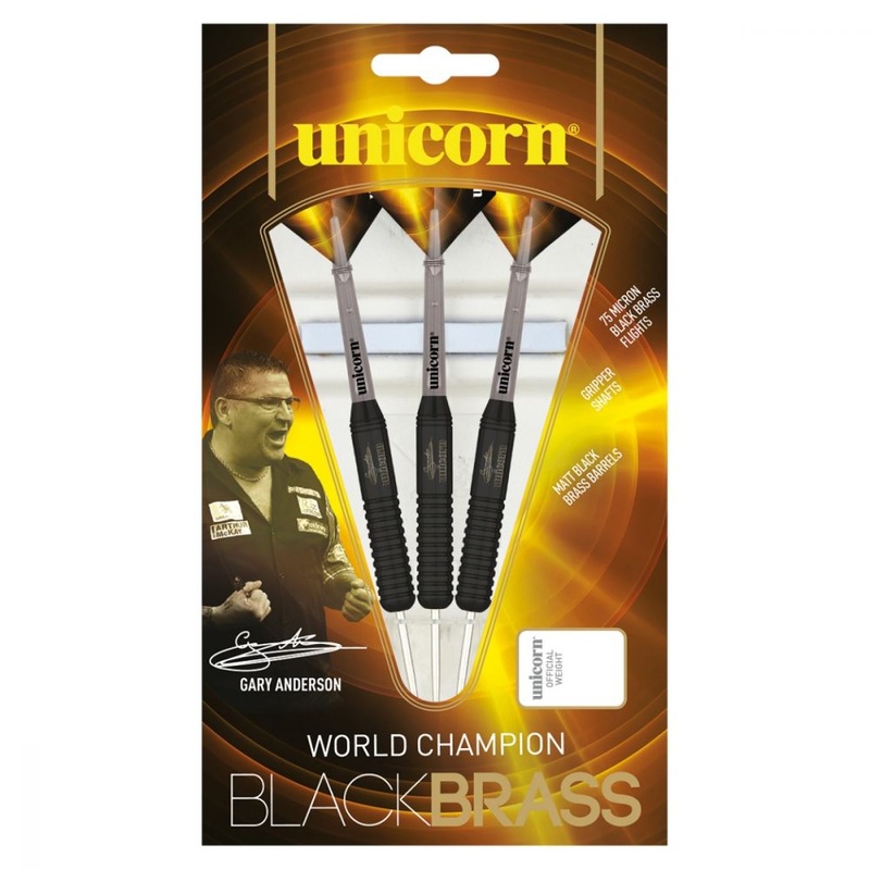 Unicorn Gary Anderson Black Brass Darts 25 grams