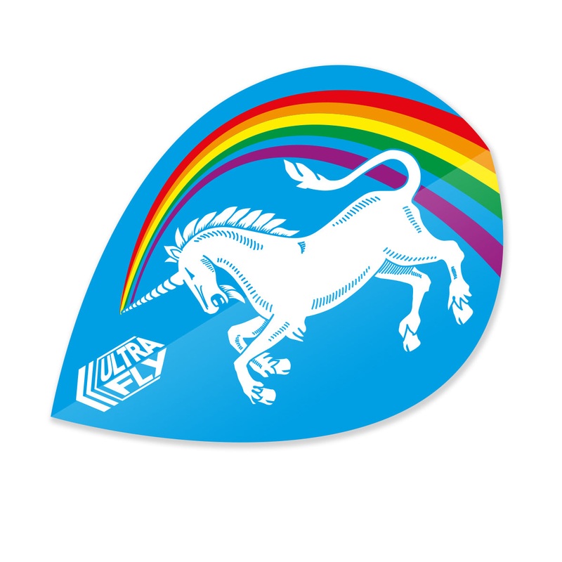 Unicorn Ultrafly Blue Rainbow Pear Dart Flights Blue