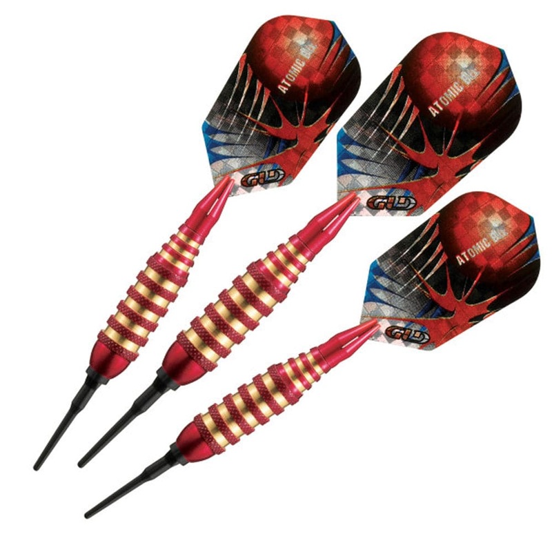 Viper Atomic Bee Darts – Soft Tip – Coated Alloy – Coloured Rings – Red 16g