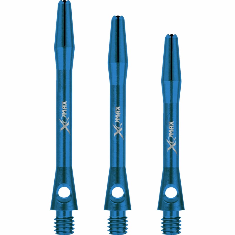 *XQMax Aluminium Dart Shafts – Metal Dart Stems – Blue Medium