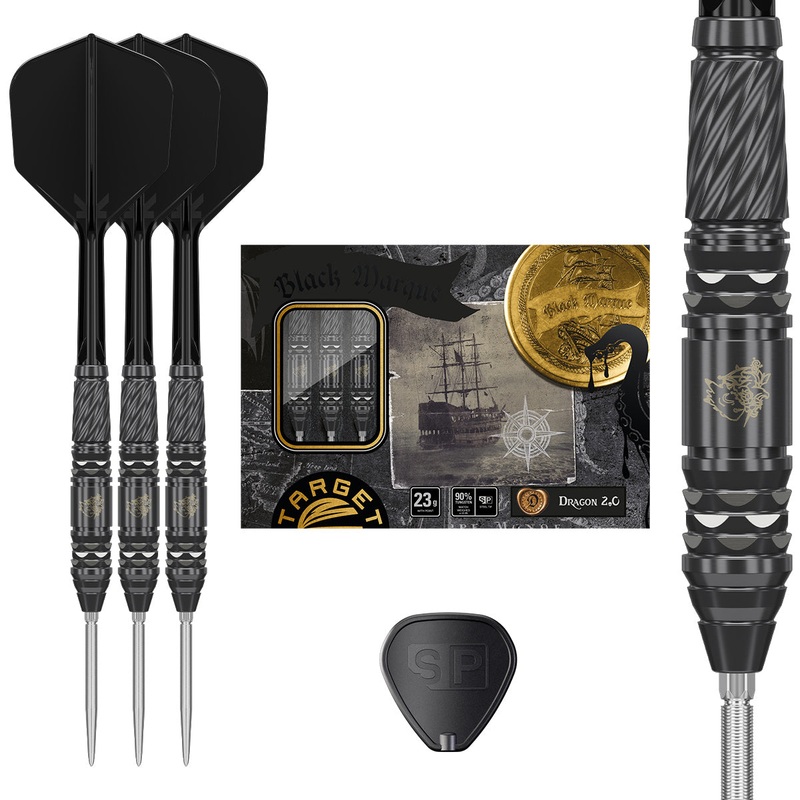 Black Marque Dragon G2 90% Tungsten SP Steel Tip Darts by Target Japan 21 Gram