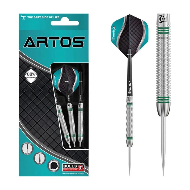 Bull’s DE Artos AR1 Mint Green 80% Tungsten Steel Tip Darts 22 GRAM