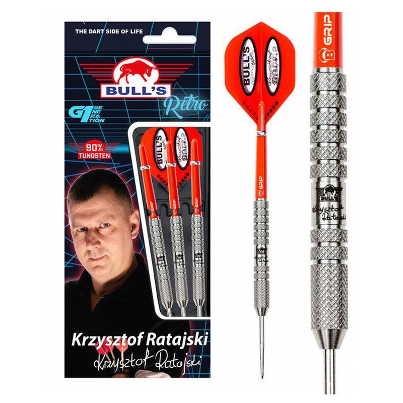 Bull’s DE Krzysztof Ratajski Retro 90% Tungsten Steel Tip Darts 20 GRAM