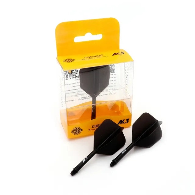CUESOUL ROST AK5 Integrated Dart Shaft & Flight – Big Wing Shape – Long – Black Black Long (33mm in length excluding thread) Big Wing