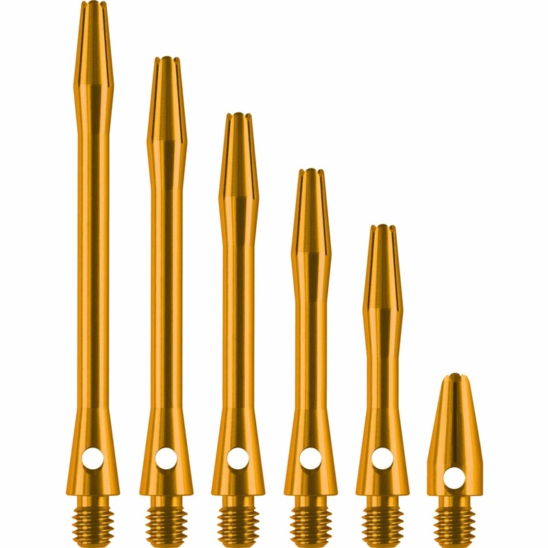 Designa Aluminium Shafts – Metal Dart Stems – Gold Long
