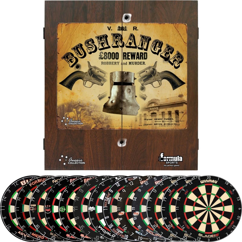 Formula Sports – Bushranger Dartboard Cabinet & Dartboard Bundle – Choose Your Board Bulls NL – Advantage 501
