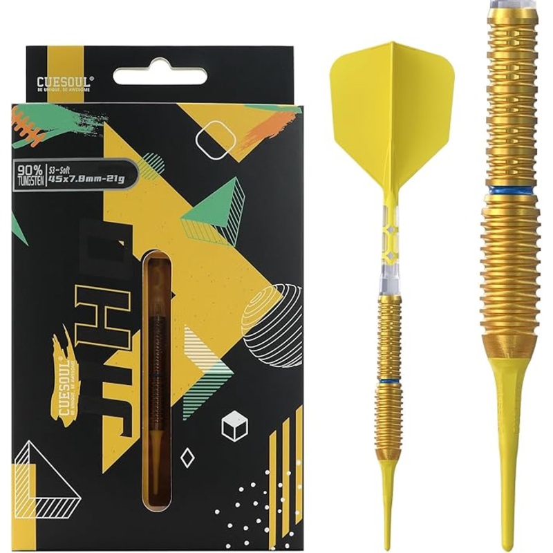 CUESOUL JIHO S3 21 gram 90% Tungsten Soft Tip Dart Set w/ ROST T19 Flight