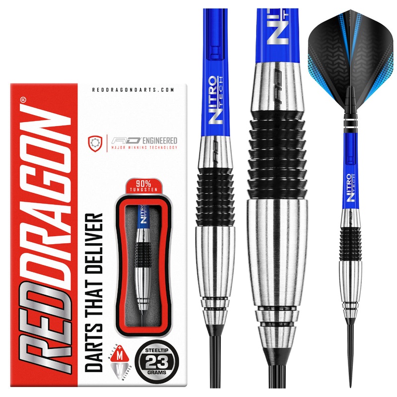 Cyclone 90% Tungsten Steel Tip Darts by Red Dragon 23 Gram