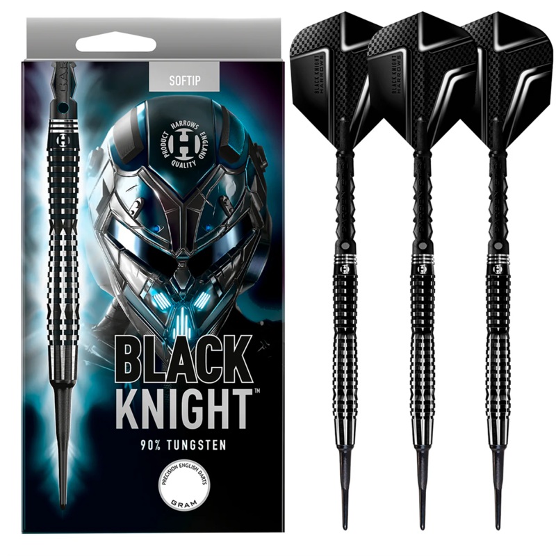 Harrows Black Knight – Soft Tip Darts – 90% Tungsten – 18g