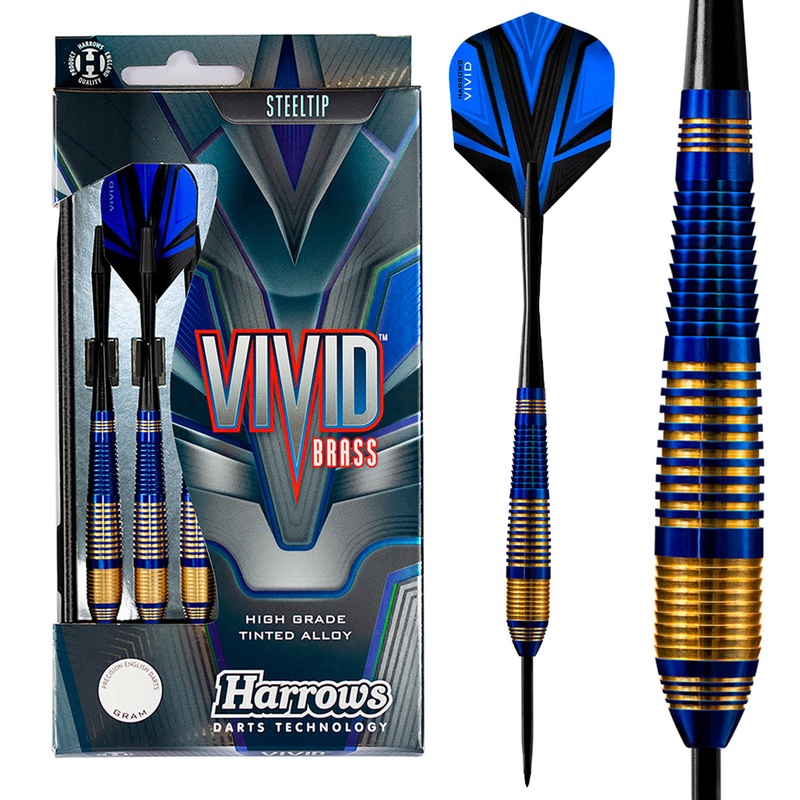Harrows Vivid Blue Brass Steel Tip Darts 21 Gram