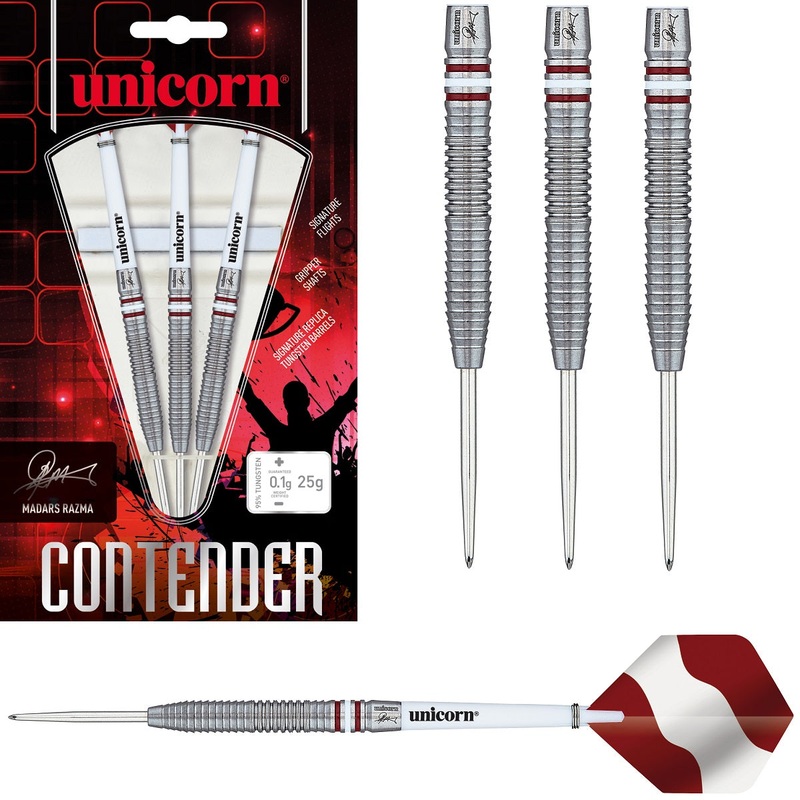 Madars Razma Contender 95% Tungsten Steel Tip Darts by Unicorn 25 Gram