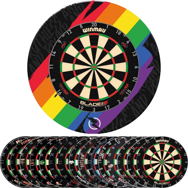 Ruthless – Pride & Proud Dartboard Surround & Dartboard Bundle – Choose Your Board Bulls NL – Advantage 501
