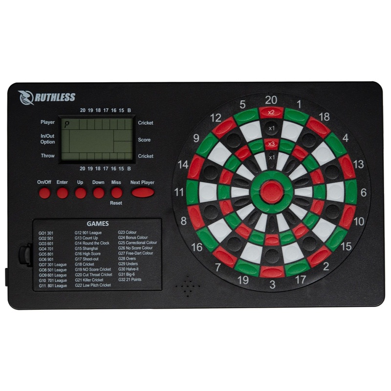 Ruthless TopScore Electronic Dart Scorer – 32 Games – Up to 8 players – 590 Variations