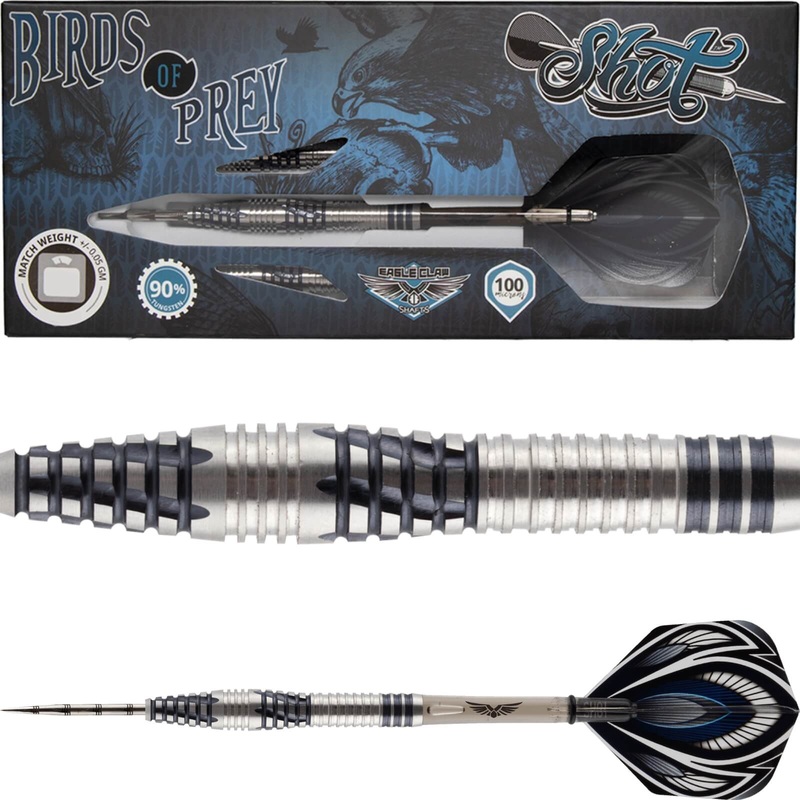Shot – Birds of Prey Falcon Darts – Steel Tip – 90% Tungsten – 23g 25g 27g 23 grams