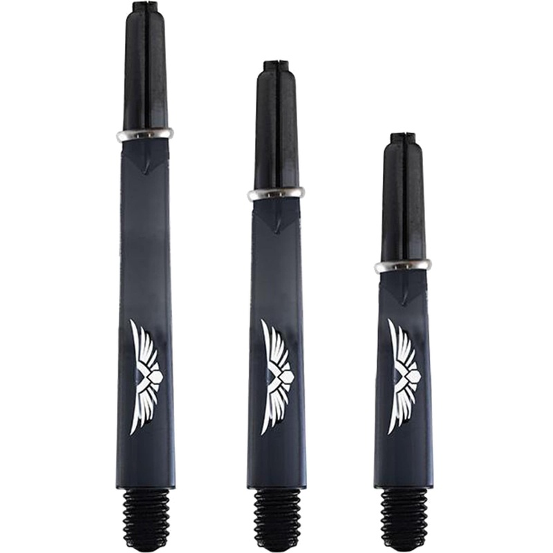 *Shot Eagle Claw Dart Shafts – with Machined Rings – Strong Polycarbonate Stems – Clear Black Short