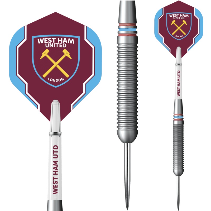 West Ham United FC – Official Licensed – Steel Tip Darts – Brass – 22g 22g