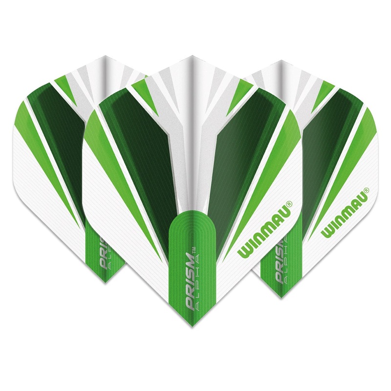 Winmau Prism Alpha Dart Flights 100 micron Standard Green / White Green / White