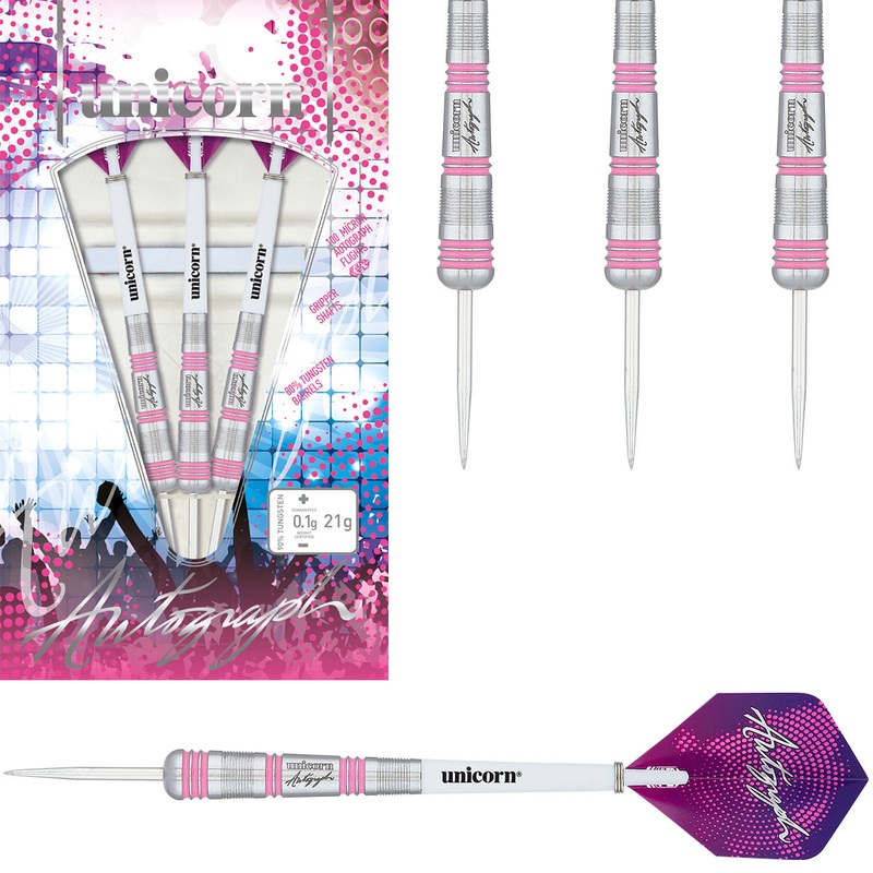 Autograph Pink Style 3 80% Tungsten Steel Tip Darts by Unicorn 19 Gram