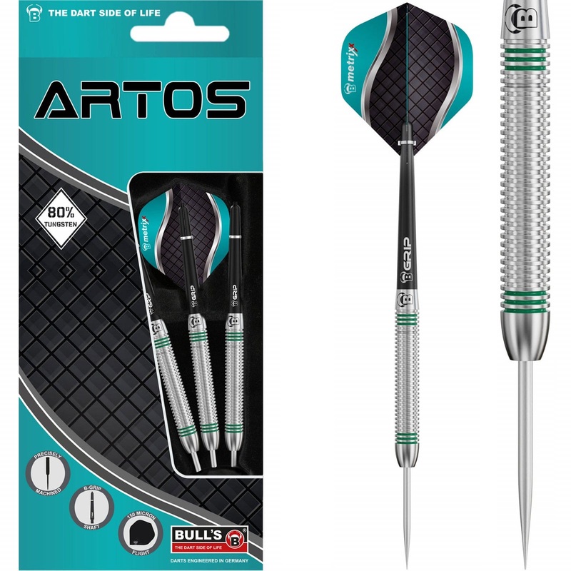 BULL’S Artos AR1 Darts – Steel Tip – 80% Tungsten – Mint Green 22g