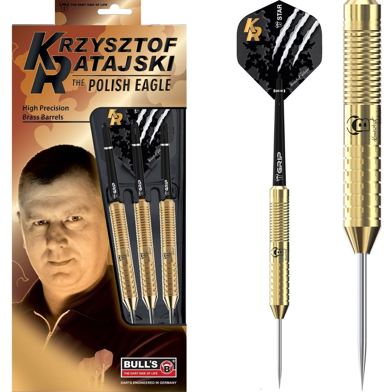 BULL’S Krzysztof Ratajski Darts – Steel Tip – The Polish Eagle – Brass – Gold 24g
