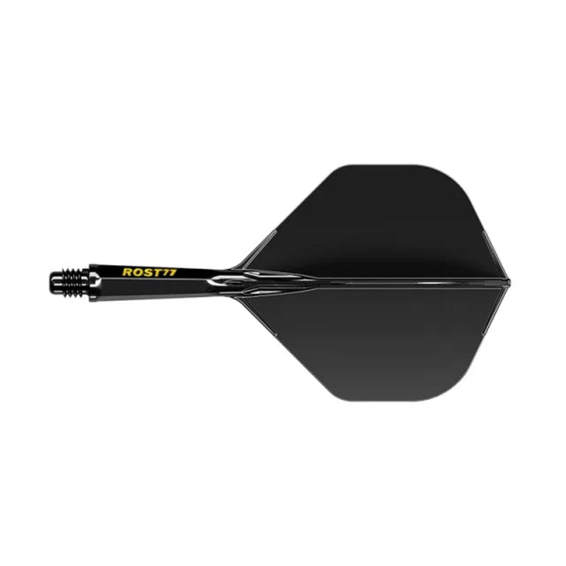 CUESOUL ROST 77 Integrated Dart Shaft & Flight – Big Standard Shape – Medium – Solid Black Solid Black Medium (28mm in length excluding thread) Big Standard