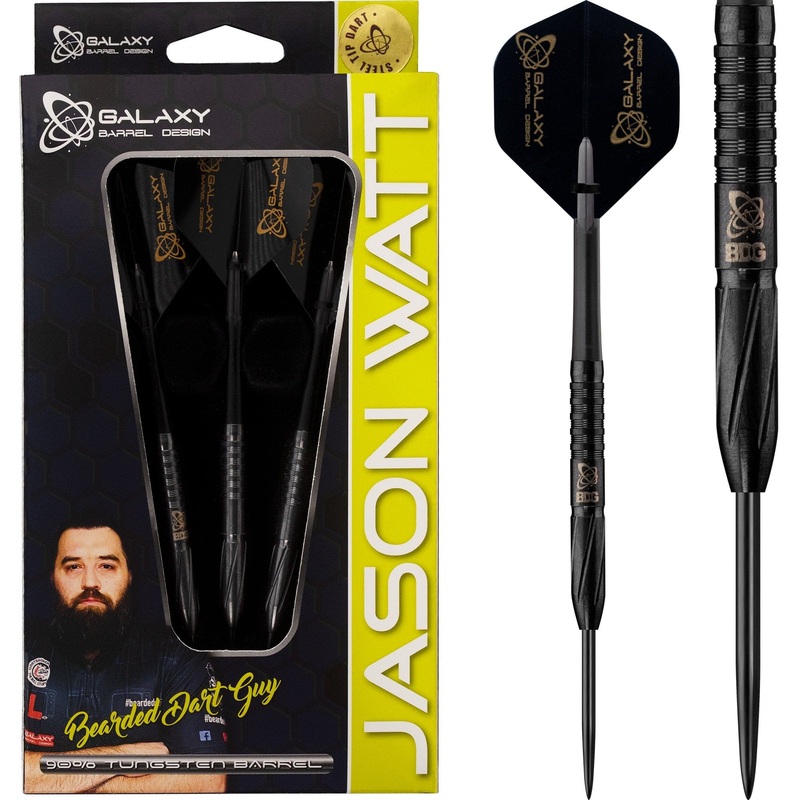 *Galaxy Jason Watt Darts – Steel Tip – Notorius BDG – Black – 22g 22g