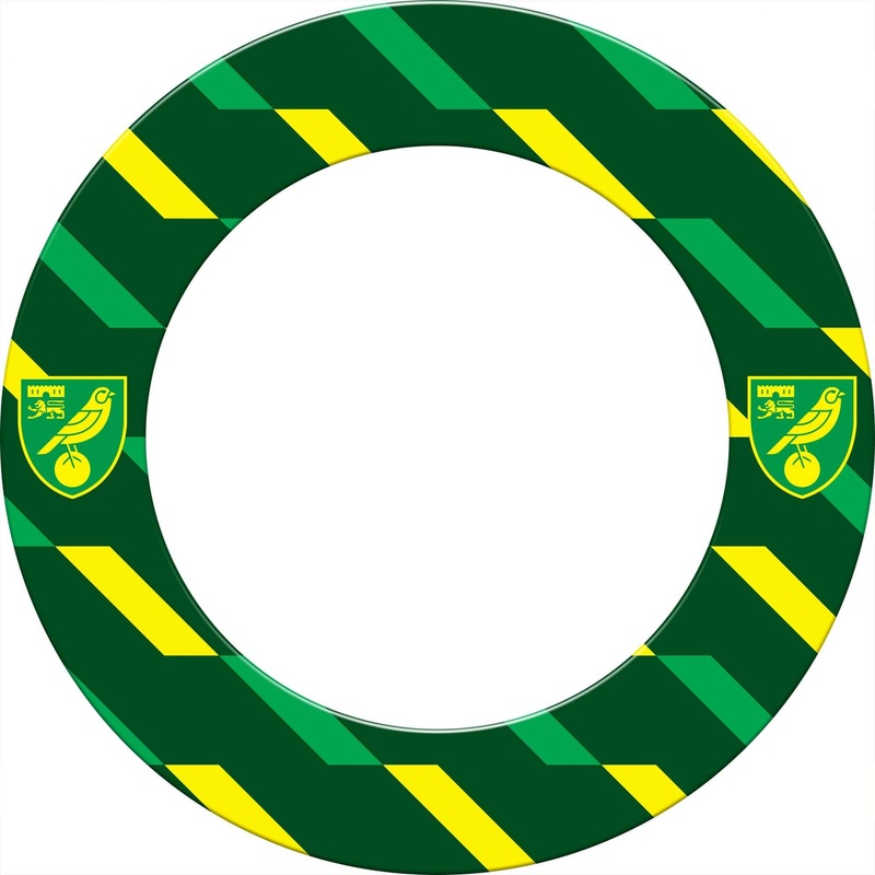 Norwich City FC – Official Licensed – The Canaries – Dartboard Surround – S1 – Stripes – Crest