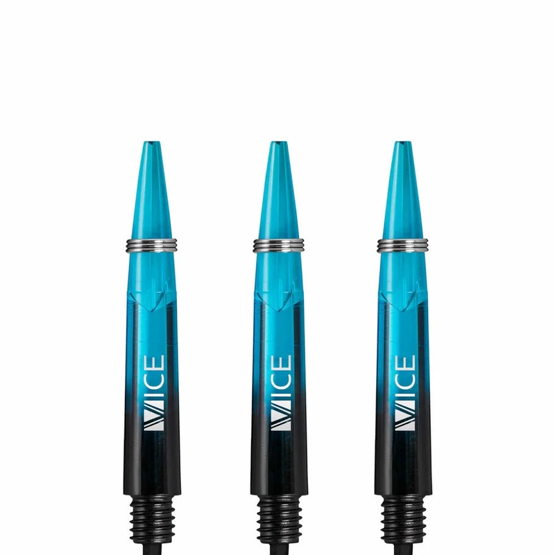 One80 Proplast Vice Dart Shafts – Black/Sky Blue – Short Polycarbonate Short (35mm in length excluding thread) Black/Sky Blue