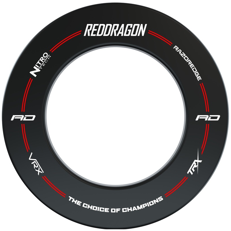 Red Dragon Branded Dartboard Surrounds Black