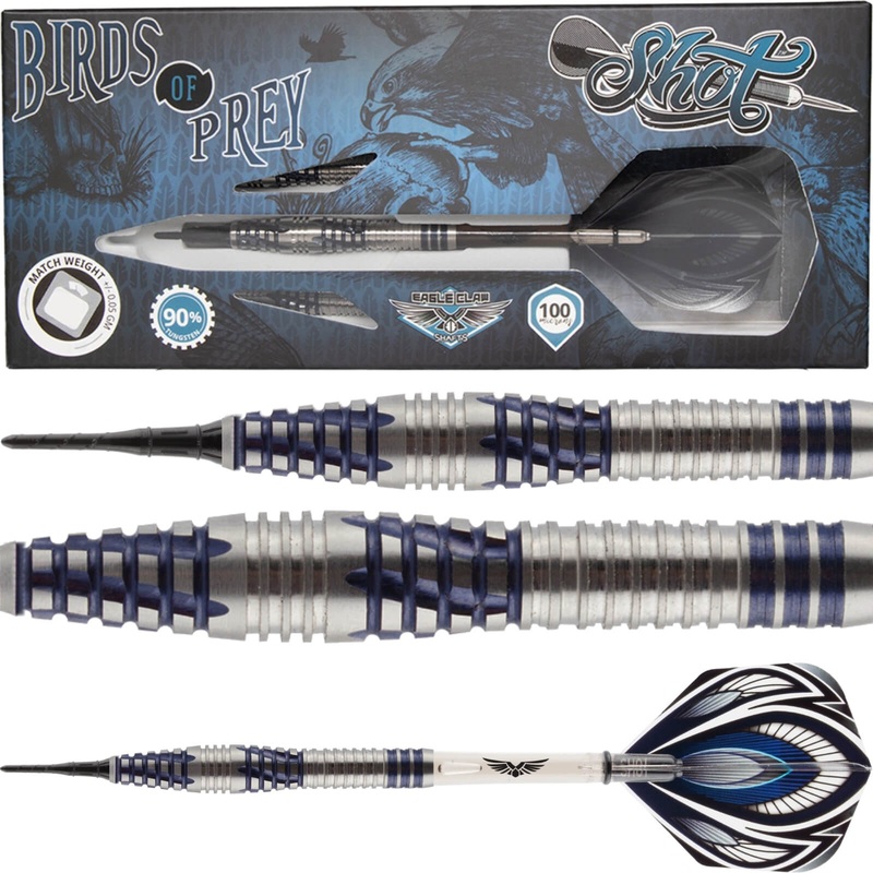 Shot – Birds of Prey Falcon Darts – Soft Tip – 90% Tungsten – 19g 19 grams