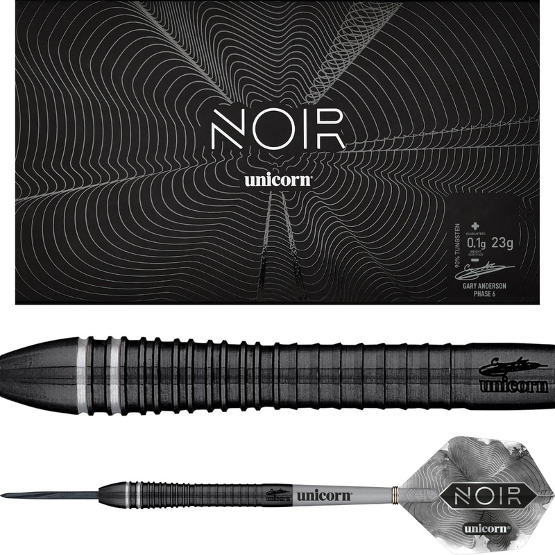 Unicorn – Gary Anderson Noir Phase 6 Darts – Steel Tip – 90% Tungsten – 21g 22g 23g 24g 25g 21 grams