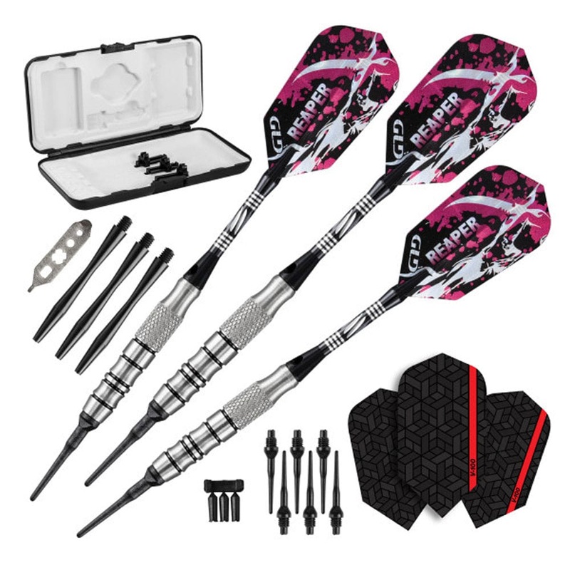 Viper Grim Reaper Darts – Soft Tip – 80% – inc Extras – G2 – Rear-Knurl – Natural 18g