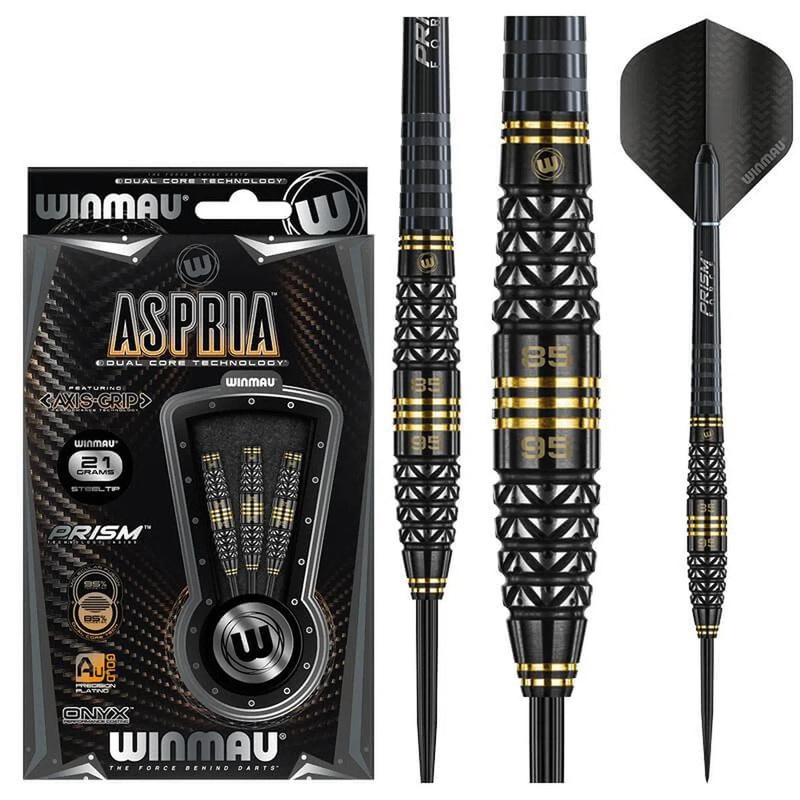 Winmau Aspria 95%/85% Bomb Tungsten Dual Core Technology Steel Tip Darts 21 GRAM