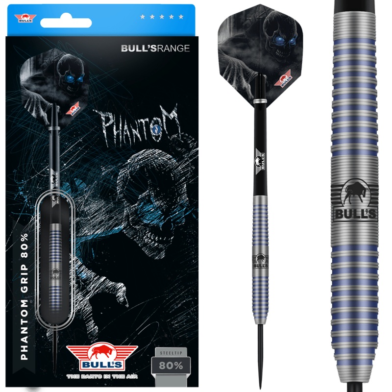 Bull’s NL Phantom Grip 80% Tungsten 23 gram Steel Tip Dart Set