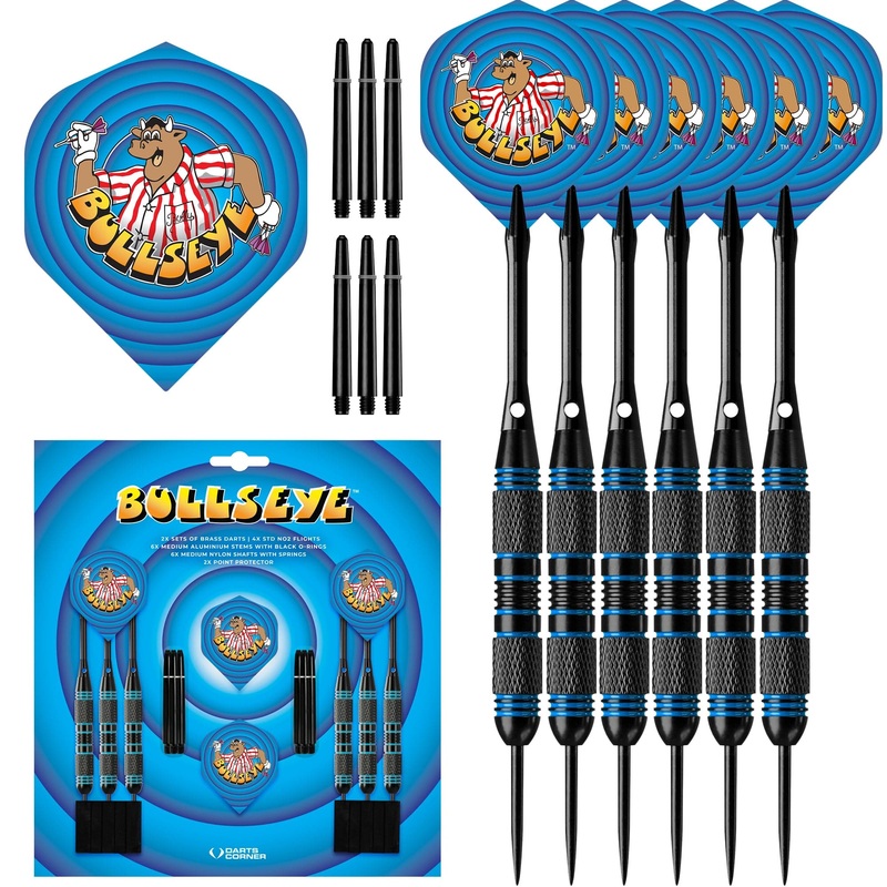 Bullseye Darts – Steel Tip Brass Gift Set – 2 Sets Darts – Bully Design – 24g 24g