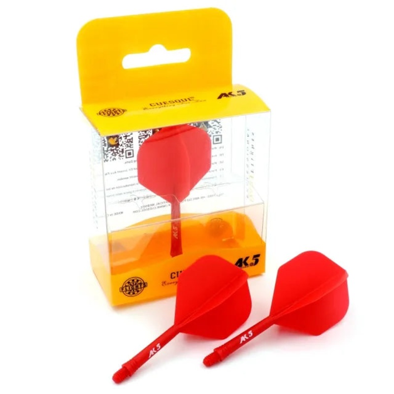 CUESOUL ROST AK5 Integrated Dart Shaft & Flight – Standard Shape – Long – Red Red Long (33mm in length excluding thread) Standard