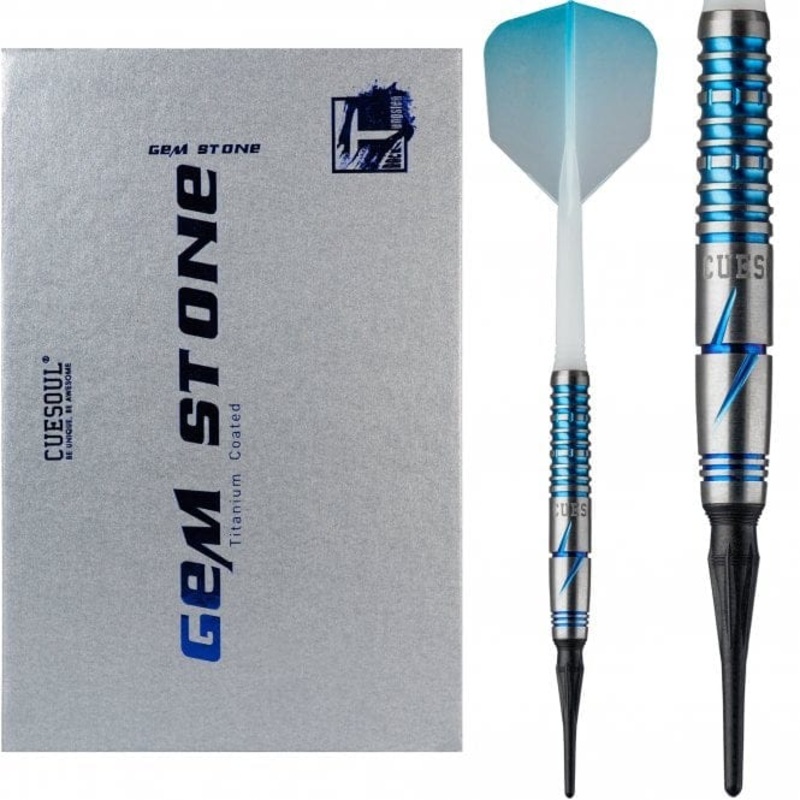*Cuesoul – Soft Tip Tungsten Darts – Blue Gem Stone – Oil Paint Finish 20g