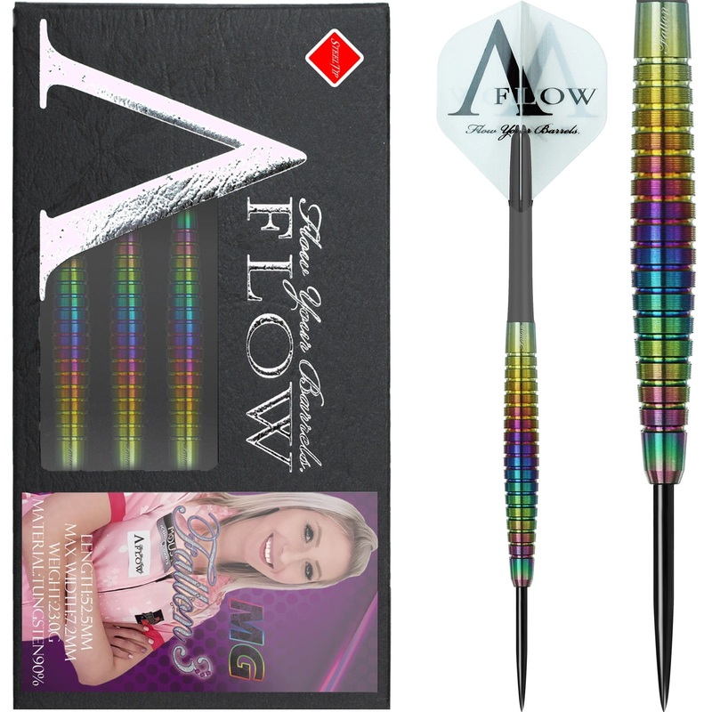 Dynasty Darts – Black Line – Steel Tip – Fallon Sherrock – Rainbow – 23g 23g