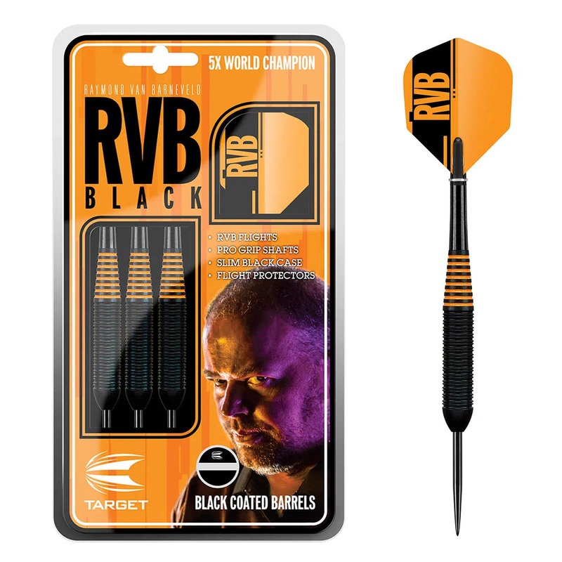 Target Darts Raymond Van Barneveld RVB Black Brass Steel Tip Darts 22 GRAM