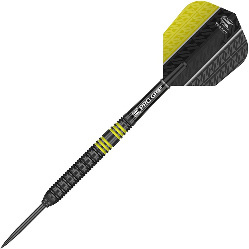 Target Vapor8 Black Steel Tip Darts – Yellow 24gm
