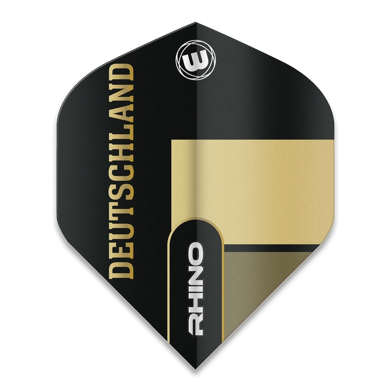 Winmau Rhino Extra Thick Standard Deutschland Dart Flights 100 Micron 6905-206 Black / Gold