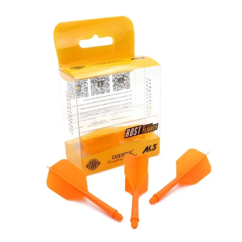CUESOUL ROST AK5 Integrated Dart Shaft & Flight – Slim Shape – Medium – Orange Orange Medium (28mm in length excluding thread) Slim